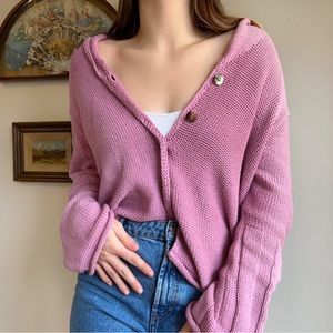 cozy pink cardigan/sweater